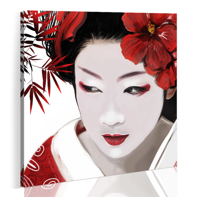 Schilderij - Japanese Geisha