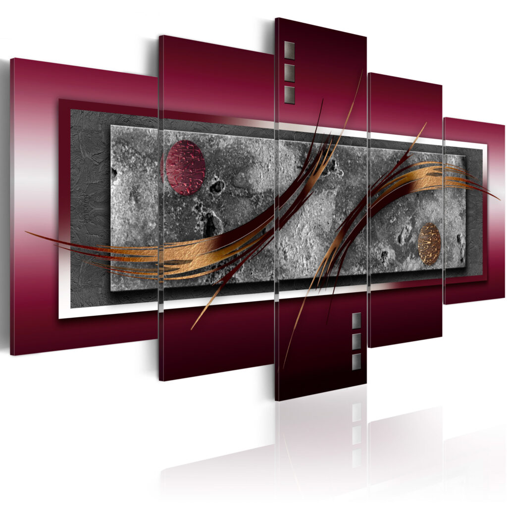 Schilderij - Burgundy elegance