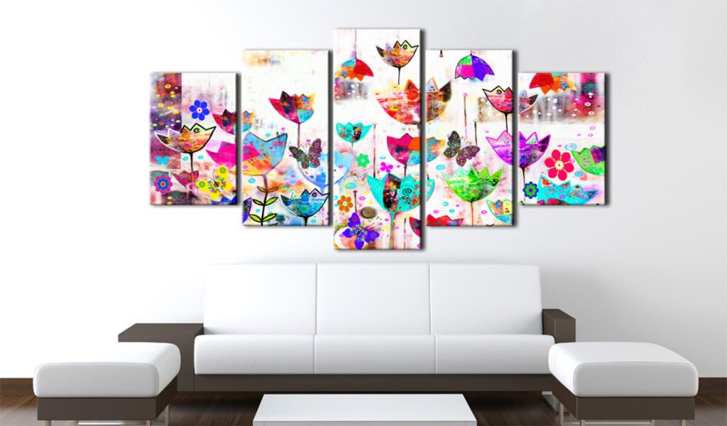 Schilderij - Tulips in the rain - Afbeelding 2