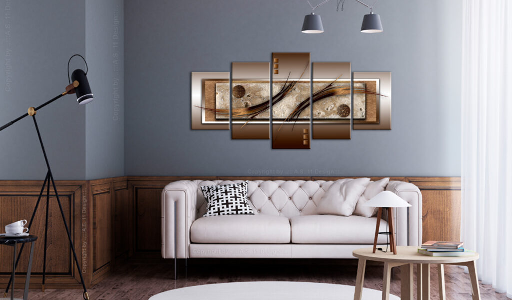 Schilderij - Delicate shapes and warm colors - Afbeelding 2