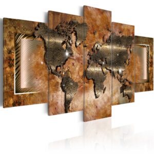 Schilderij - Steel Map
