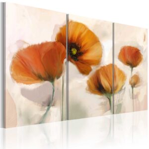 Schilderij - Artistic poppies - triptych