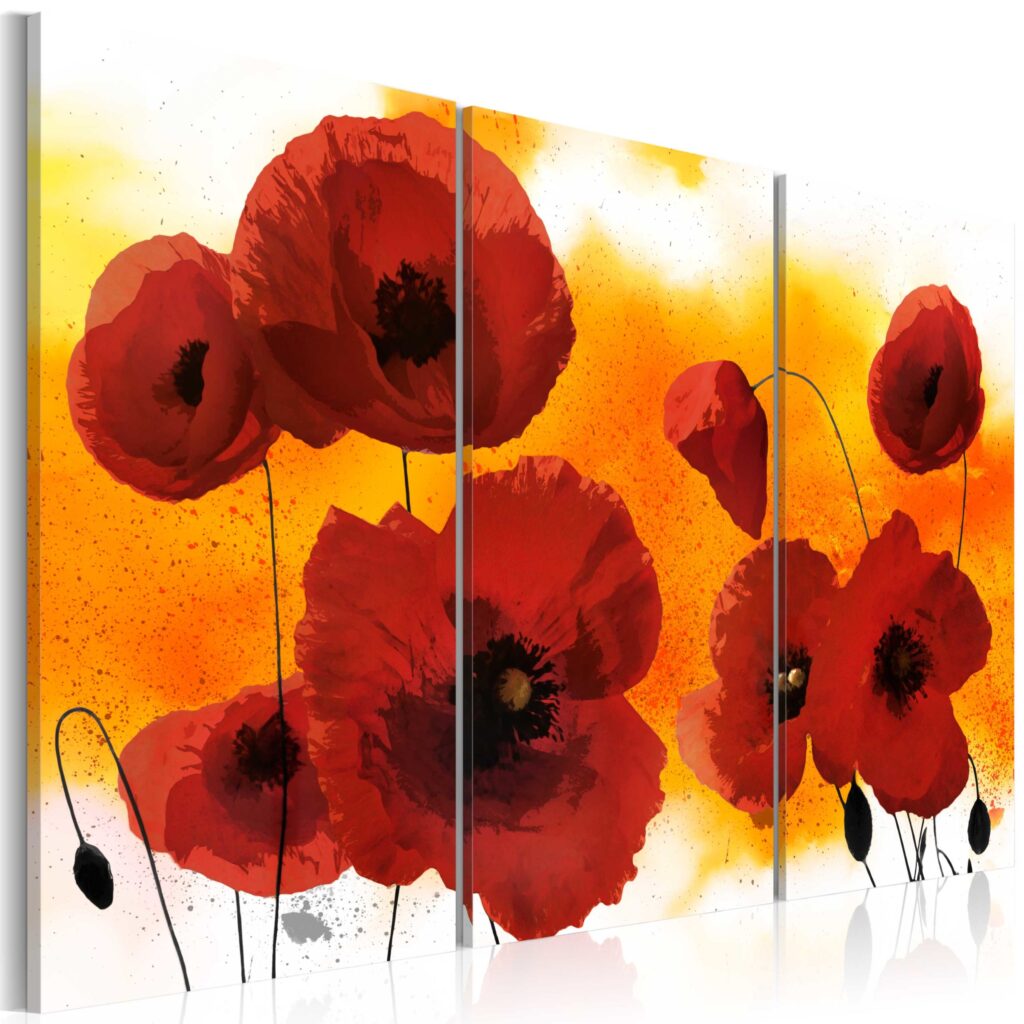 Schilderij - Sunny afternoon and poppies