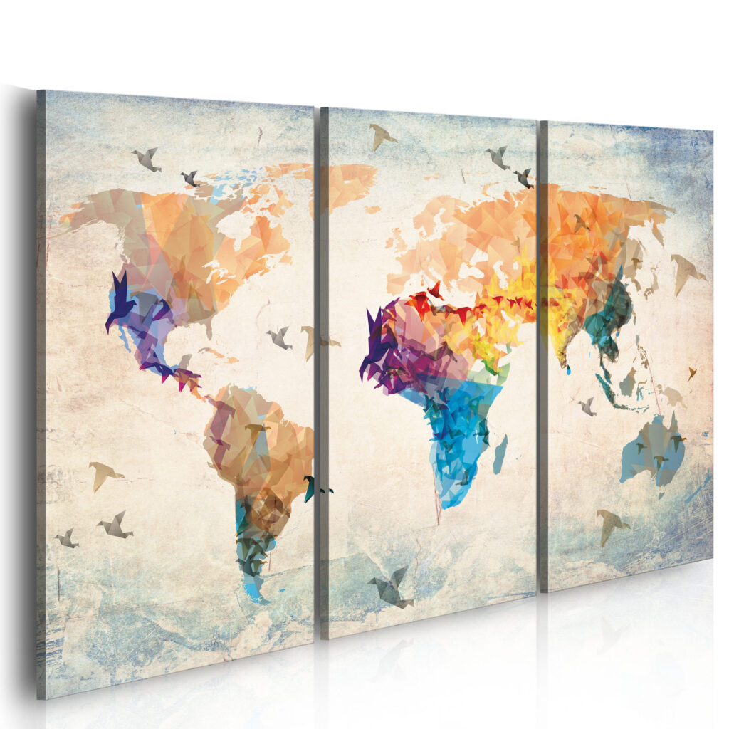 Schilderij - Free as a bird - triptych