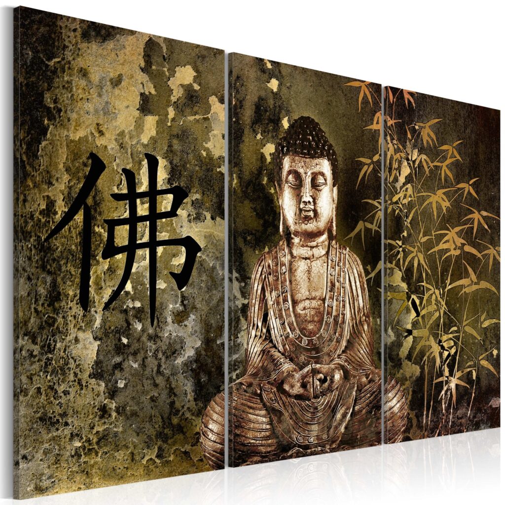 Schilderij - Buddha statue