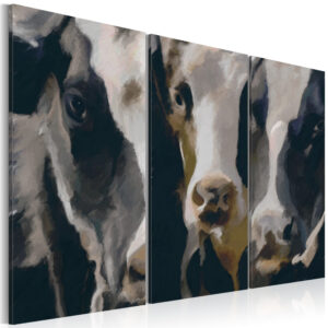 Schilderij - Piebald cow