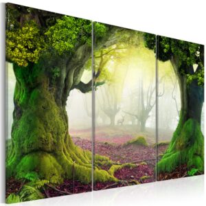 Schilderij - Mysterious forest - triptych