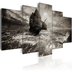 Schilderij - Ship in a storm