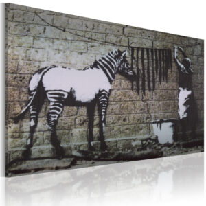 Schilderij - Zebra wassen (Banksy)