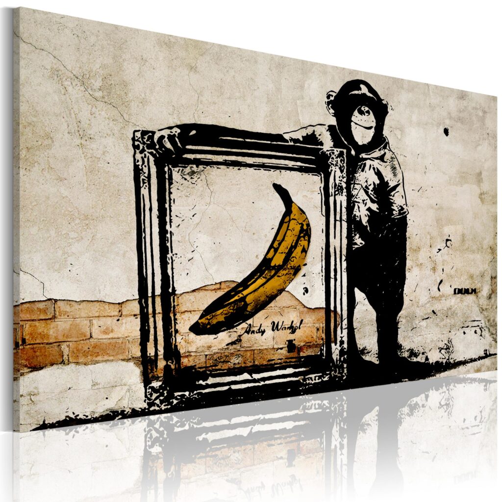 Schilderij - Inspired by Banksy - sepia