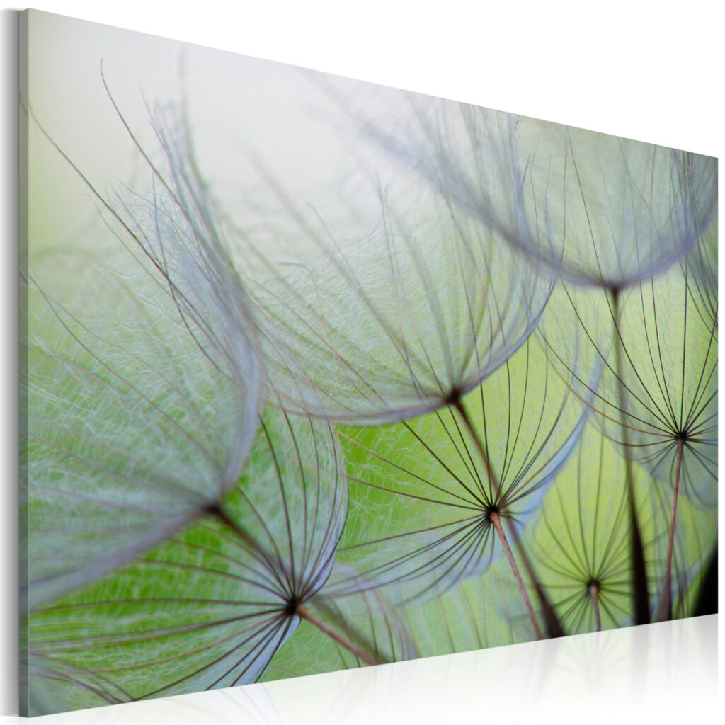 Schilderij - Dandelion in the wind
