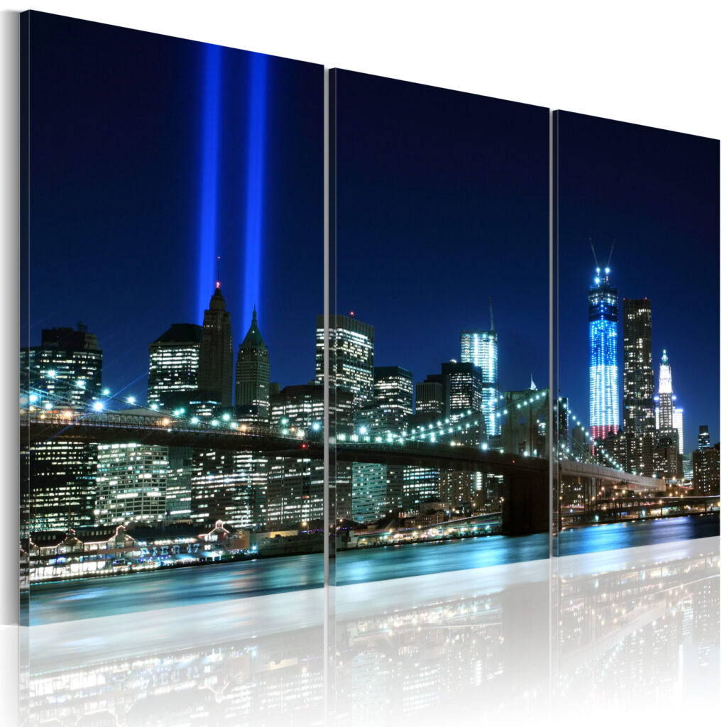 Schilderij - Blue lights in New York
