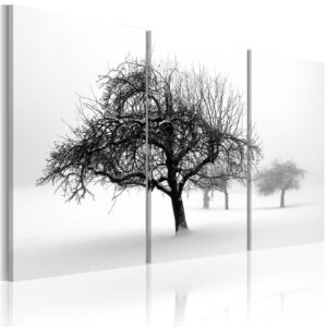 Schilderij - Bomen prachtig wit gekleurd