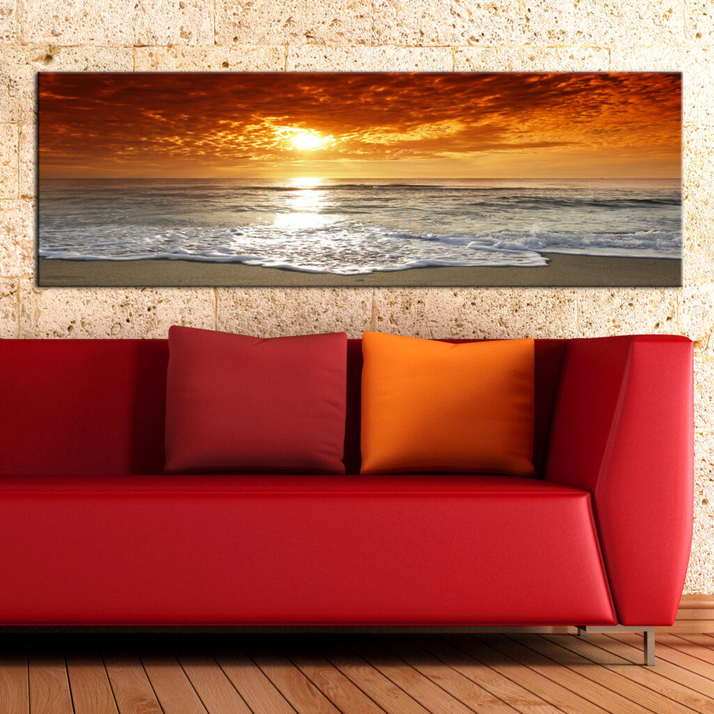 Schilderij - Romantic  sunset - Afbeelding 2