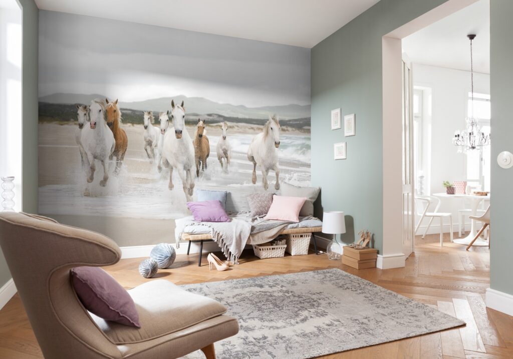 Foto behang White Horses 8-986 - Afbeelding 2