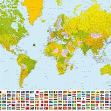 Foto behang World Map 00280