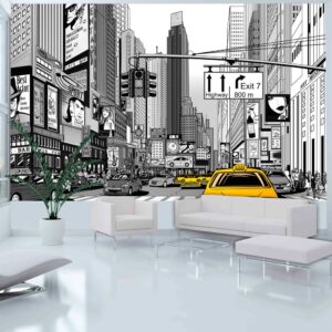 Fotobehang - Gele taxi's in NYC