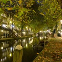 Foto behang Utrecht bij nacht Holland 1174