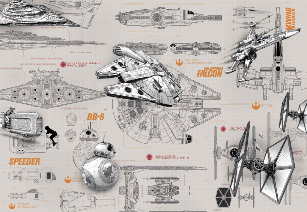 Foto behang Star Wars Blue Print 8-493