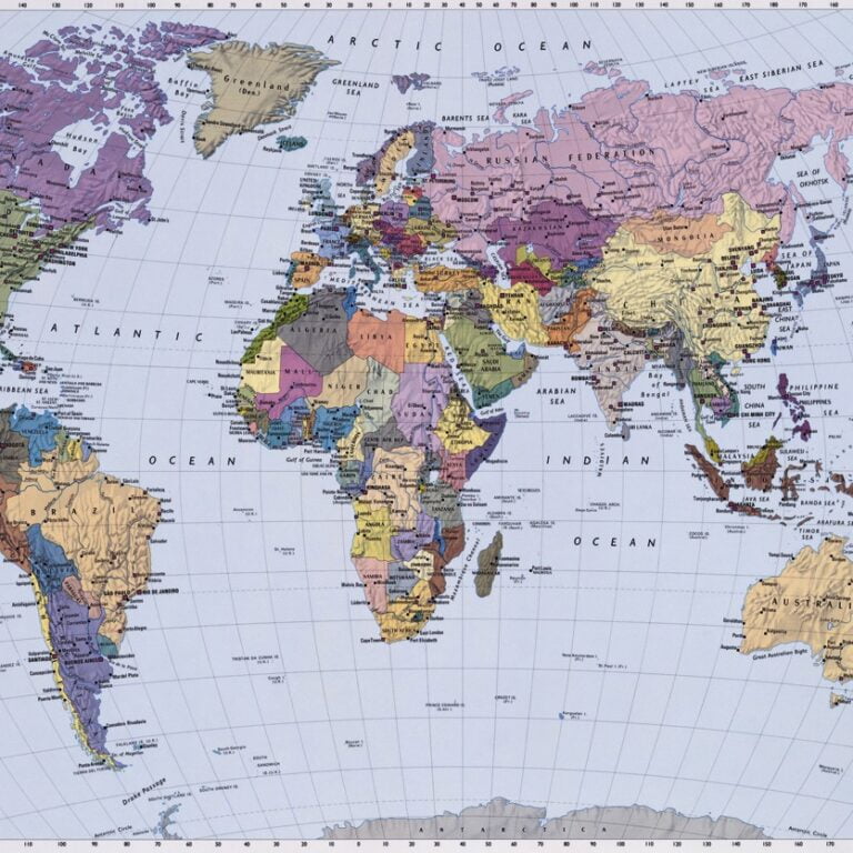 Foto behang World Map 4-050