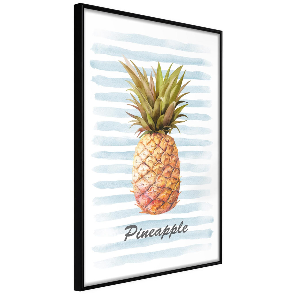 Pineapple on Striped Background