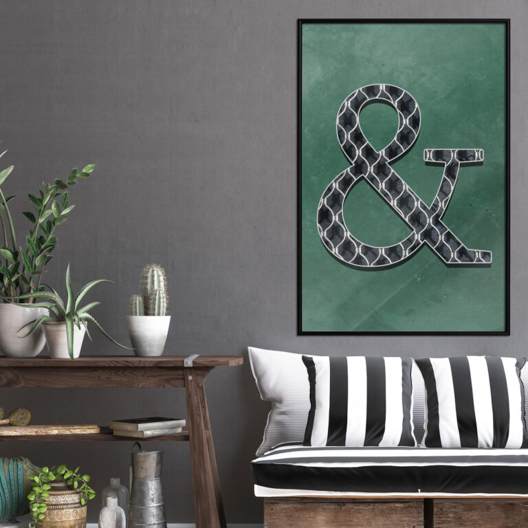 Ampersand on Green Background