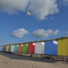 Foto behang Strandhuisjes Holland 5444