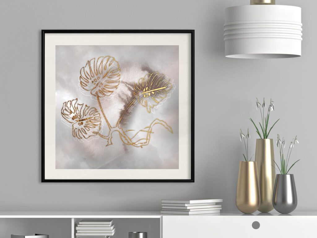 Golden Monstera Leaves - Afbeelding 6
