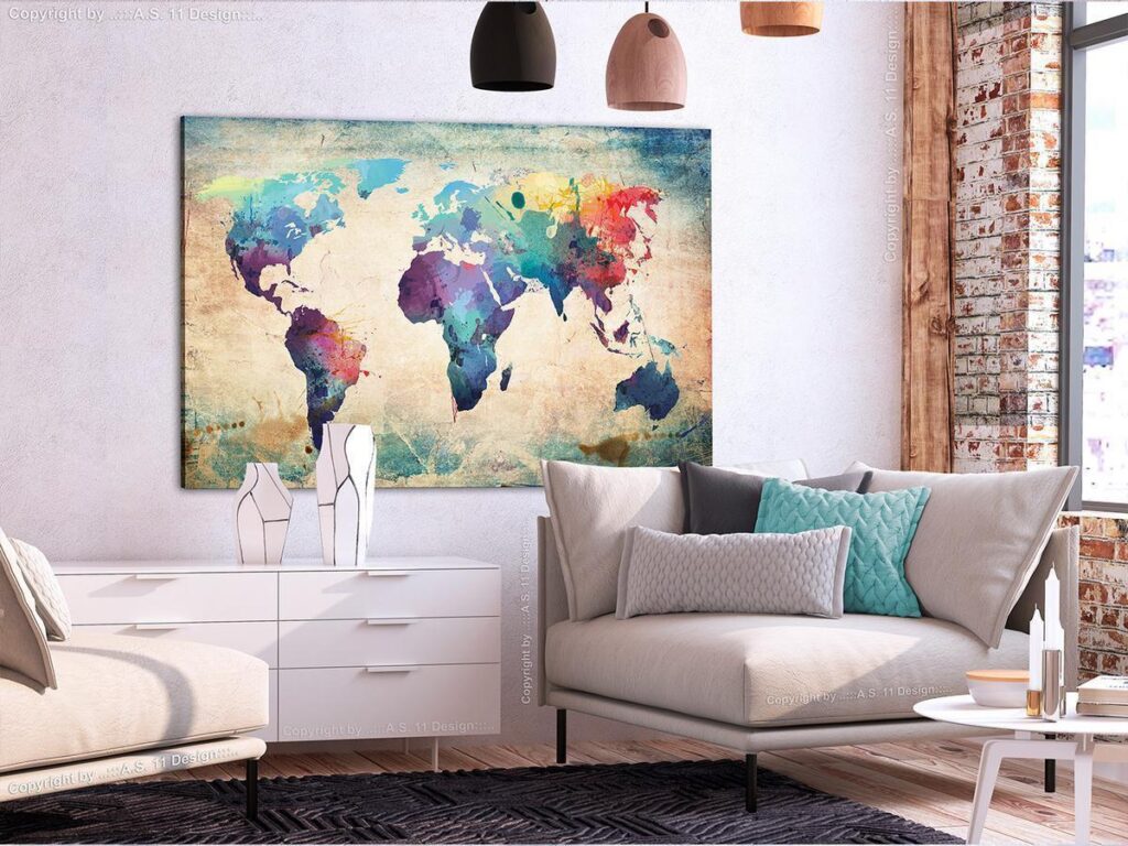 Afbeelding op kurk - Colorful World Map