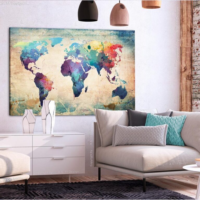 Afbeelding op kurk - Colorful World Map