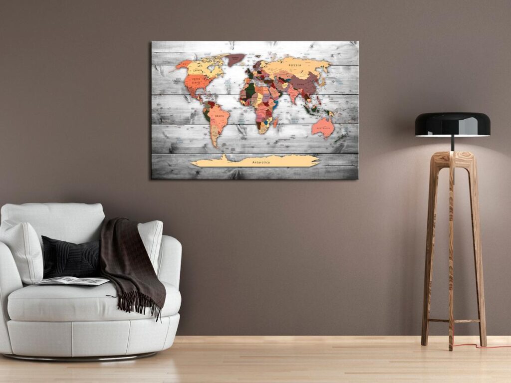 Afbeelding op kurk - Direction World
