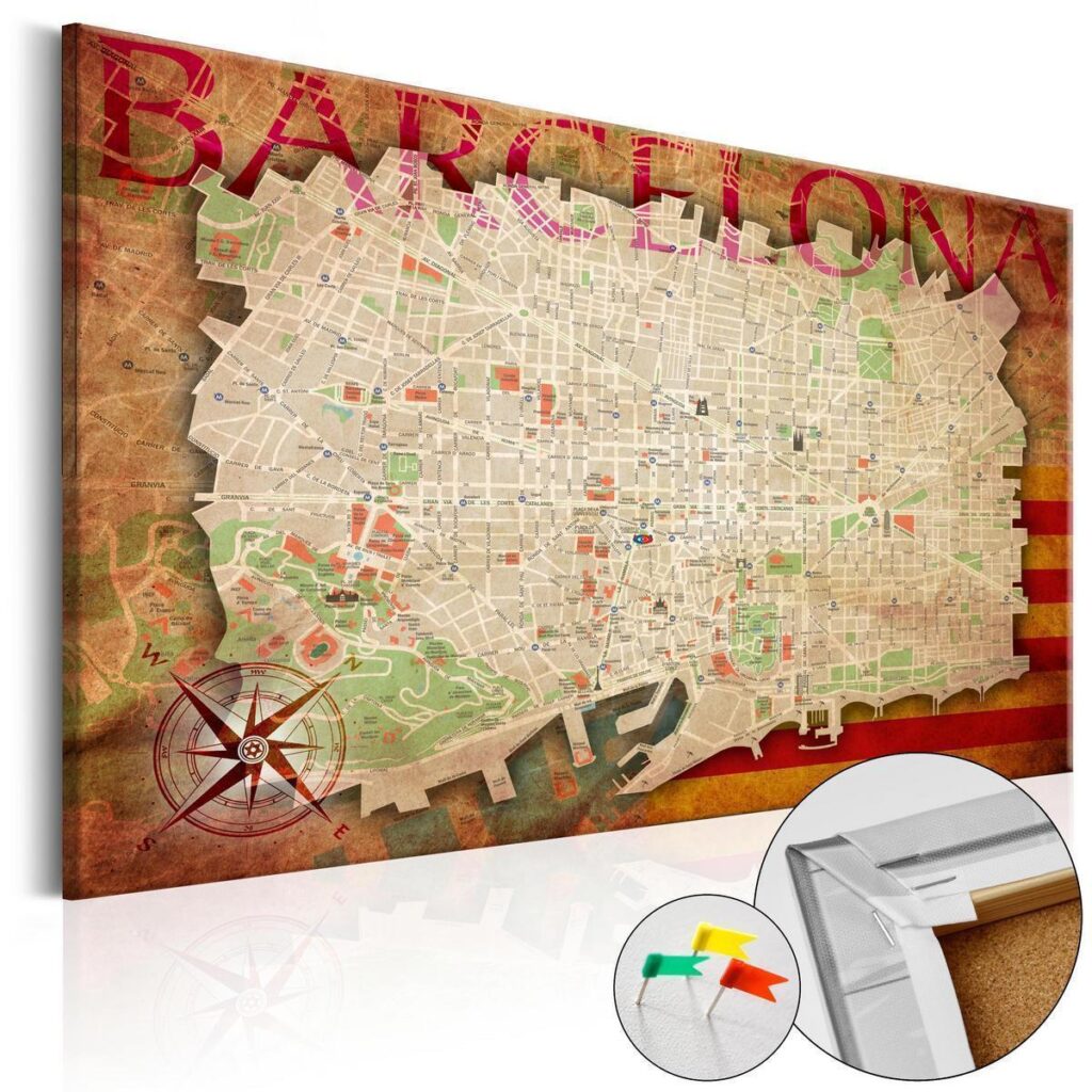 Afbeelding op kurk - Map of Barcelona - Afbeelding 3