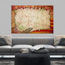 Afbeelding op kurk - Map of Barcelona