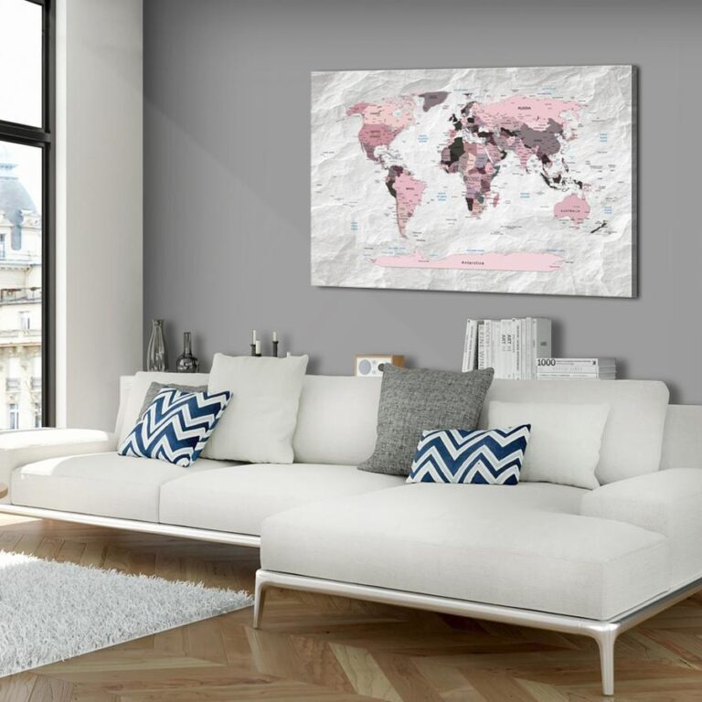 Afbeelding op kurk - Pink Continents