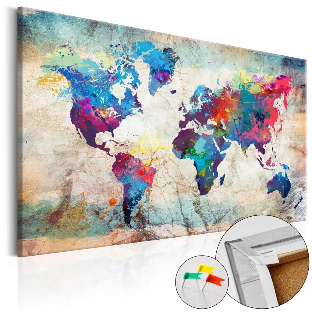 Afbeelding op kurk - World Map: Colourful Madness - Afbeelding 2