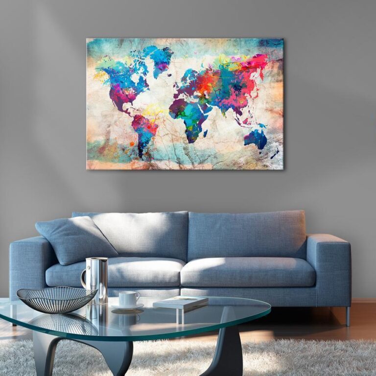 Afbeelding op kurk - World Map: Colourful Madness