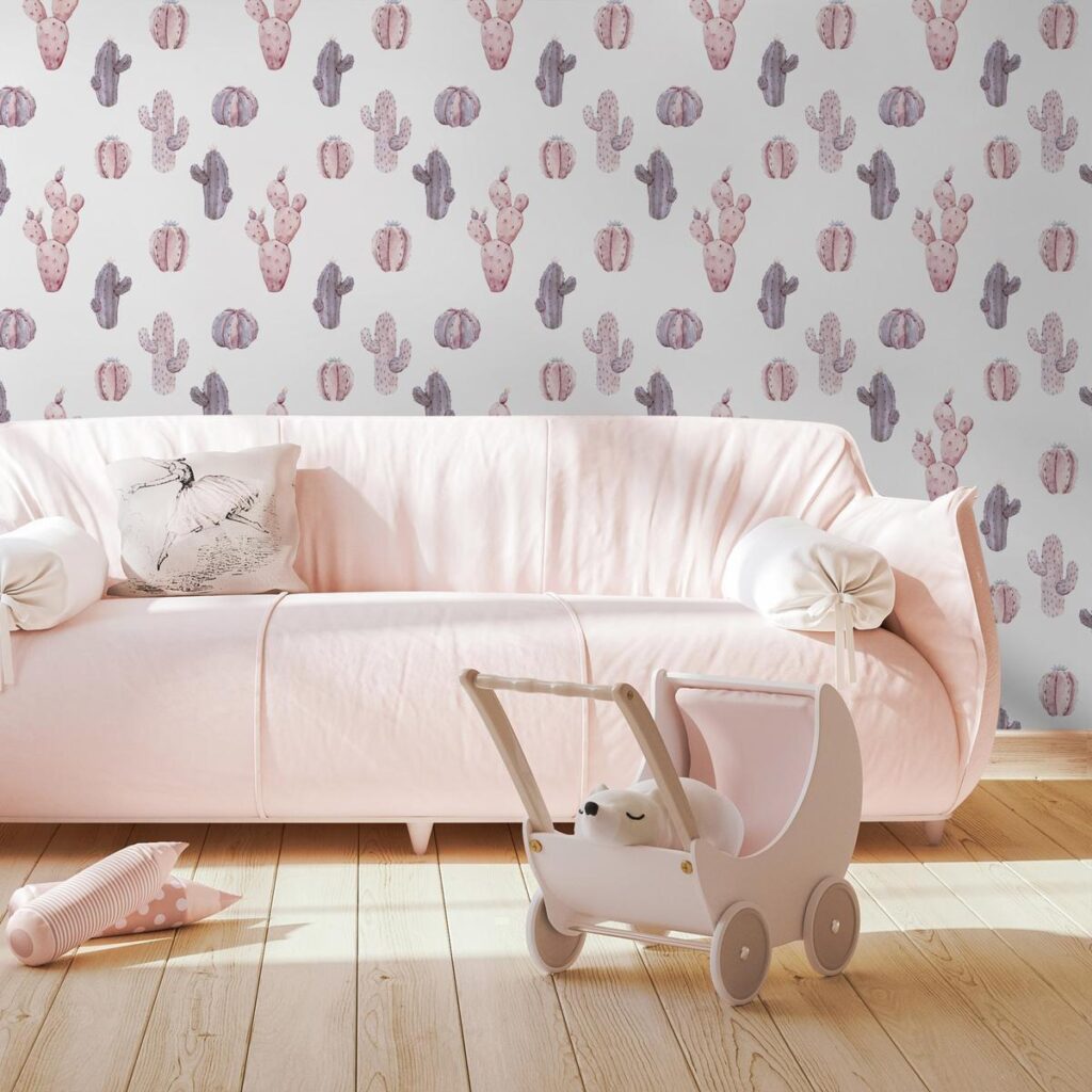 Behang - Pink Cacti - Afbeelding 2