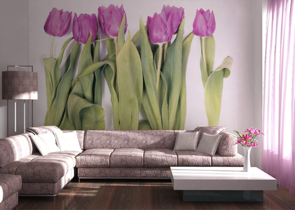 Foto behang Paarse Tulpen FTS0065 - Afbeelding 2