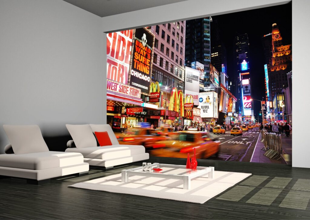 Foto behang Yellow Cabs at Times Square FTS1308 - Afbeelding 2