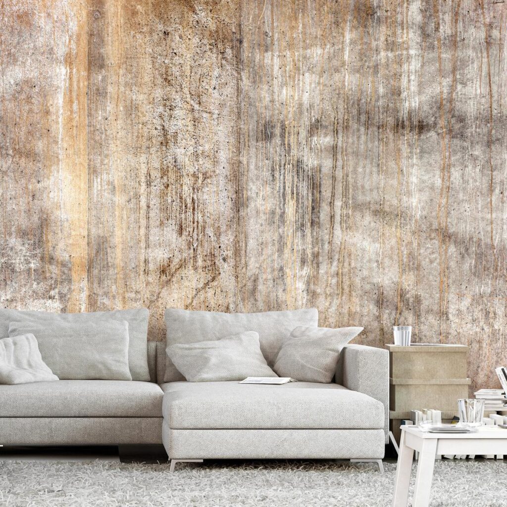 Fotobehang - Abstract beige - background with black textured concrete patterns