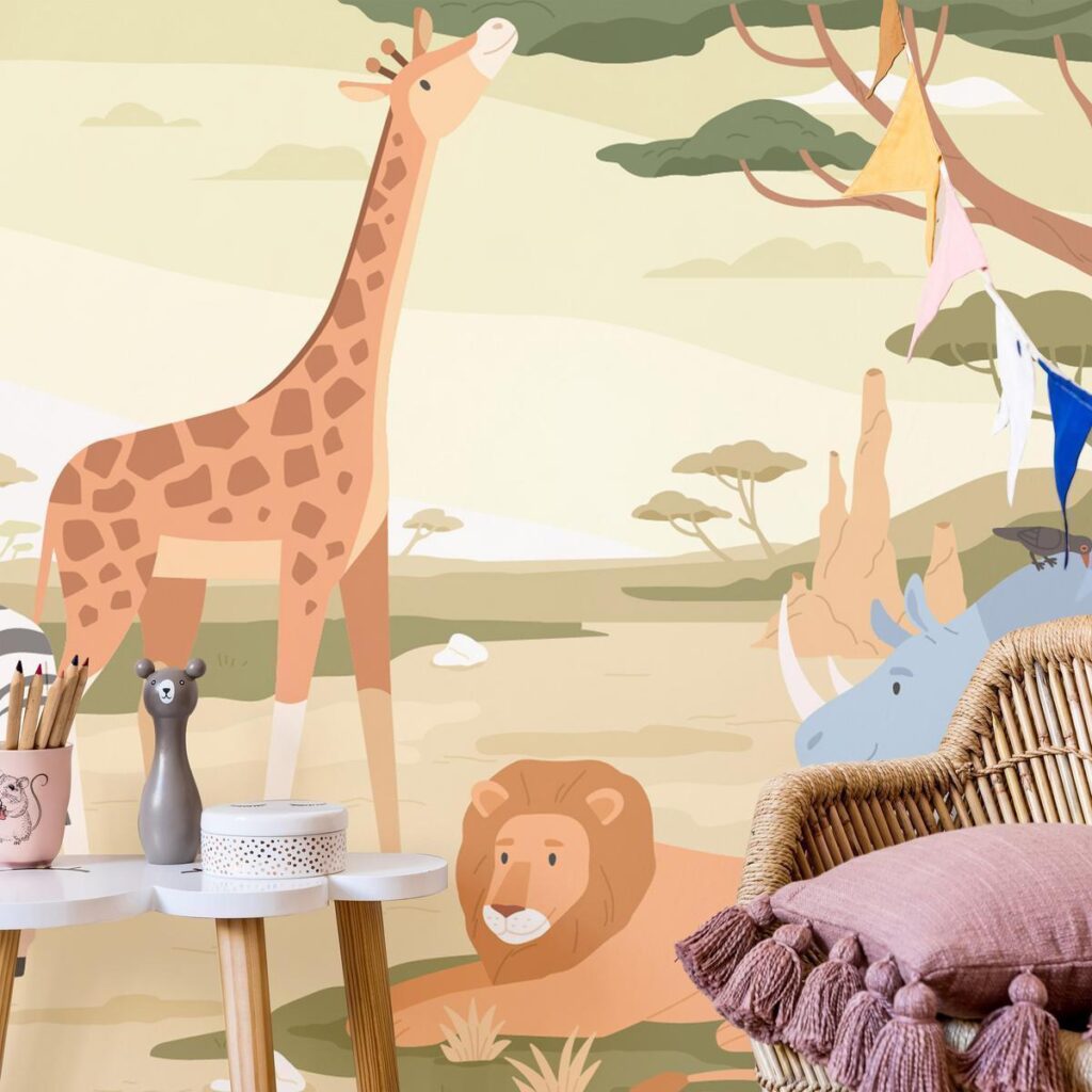 Fotobehang - Animals From Jungle Vector Illustration - Afbeelding 2