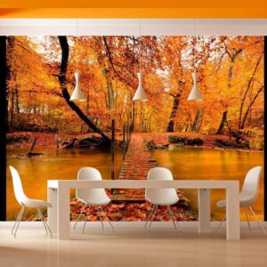 Fotobehang - Autumn bridge