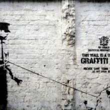 Fotobehang - Banksy - Graffiti Area