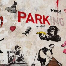Fotobehang - [Banksy] Graffiti Collage