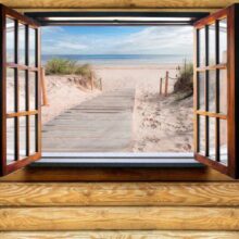 Fotobehang - Beach outside the window