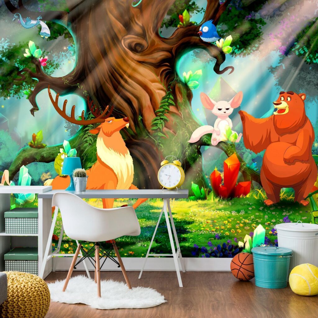 Fotobehang - Bear and Friends - Afbeelding 2