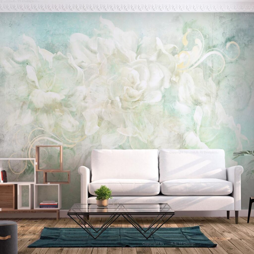 Fotobehang - Blossoming among pastels - abstract with floral motif and patterns - Afbeelding 2