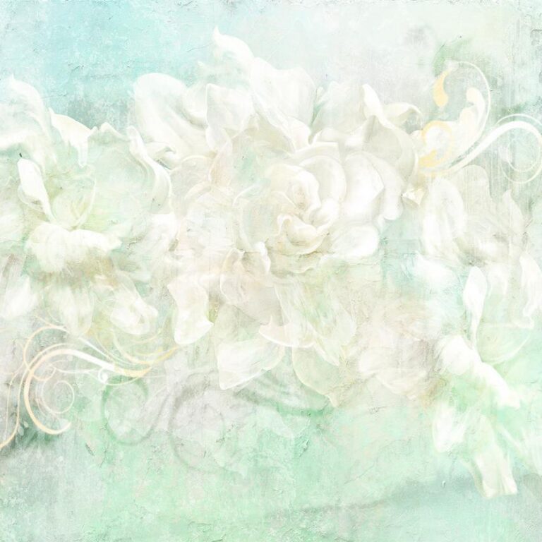 Fotobehang - Blossoming among pastels - abstract with floral motif and patterns