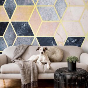 Fotobehang - Blue Geometric Pattern