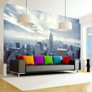 Fotobehang - Blue New York - City Architecture with the Empire State Building